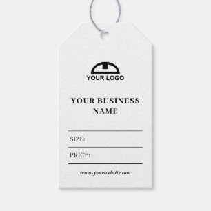 Étiquettes-cadeau Black White Your Logo Social Media Price Tags cade