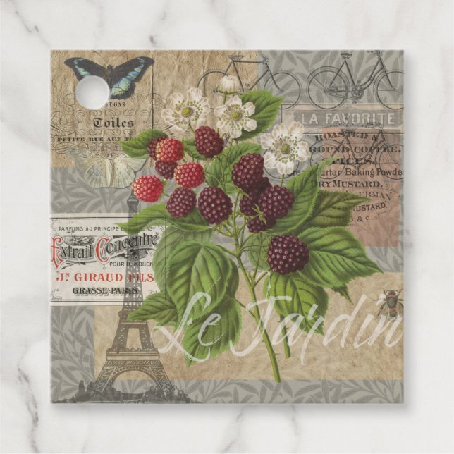 Étiquettes Cadeau Blackberry vintages et collection d'art Ephemera (Devant)