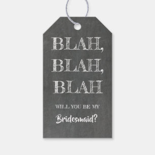 Étiquettes-cadeau Blah Blah Blah - Proposition drôle de demoiselle d