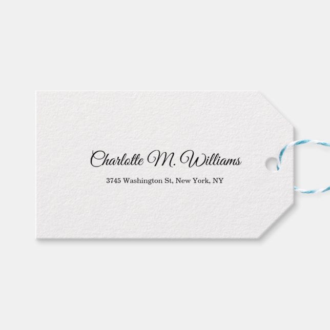 Étiquettes-cadeau Blanc clair minimaliste professionnel moderne (Devant (Horizontal))