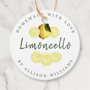 Étiquettes Cadeau Blanc Limoncello fait maison