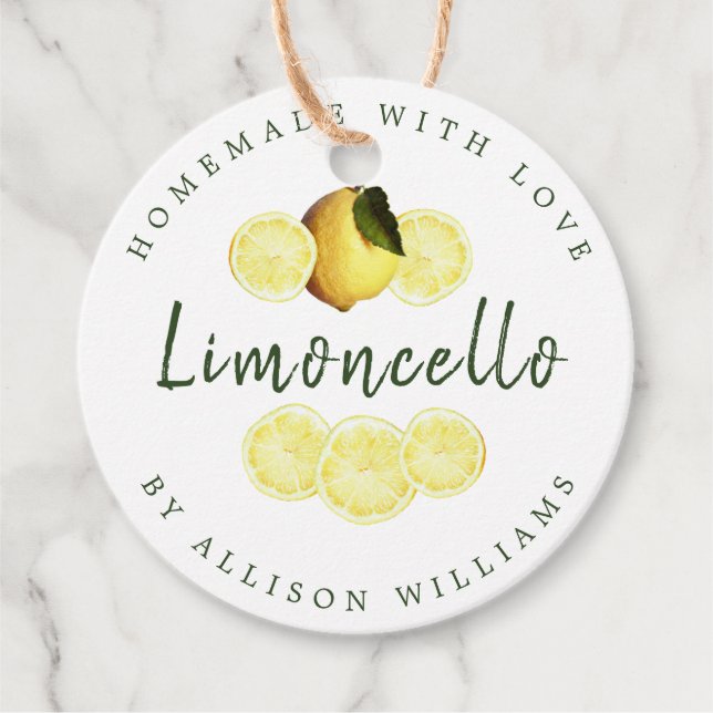 Étiquettes Cadeau Blanc Limoncello fait maison (Devant)