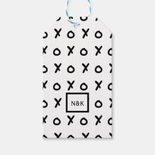 Étiquettes-cadeau Blanc & Noir X O XO X&O's Tendance Mignon