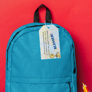 Étiquettes-cadeau Blessing of the Backpacks Globe Church Prayer Tag