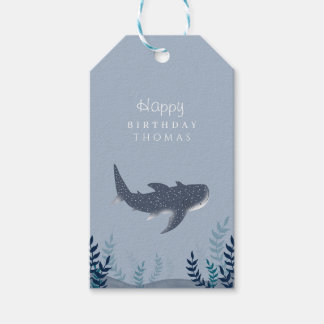 Étiquettes-cadeau Bleu adorable sous la mer Manta Ray Anniversaire