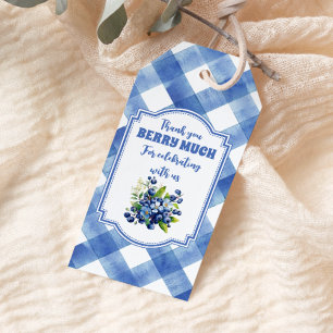 Étiquettes-cadeau Bleu Berry Baby shower doux