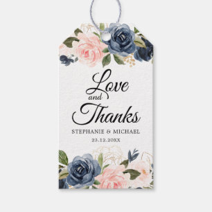 Étiquettes-cadeau Bleu bleu bleu bleu rose rose marine Botanique