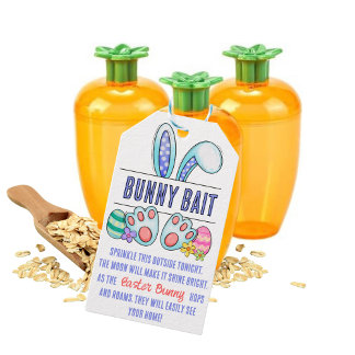 Étiquettes-cadeau Bleu d'appâts de Pâques Bunny