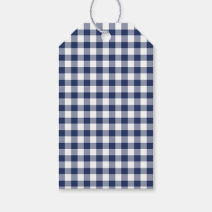 Étiquettes-cadeau Bleu de En vichy classique