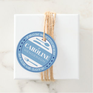 Étiquettes Cadeau Bleu de France et cœurs de marine faits avec amour