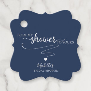 Étiquettes Cadeau Bleu de marine (ou autre) De ma douche à la vôtre