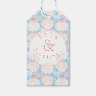 Étiquettes-cadeau Bleu de Noël côtier