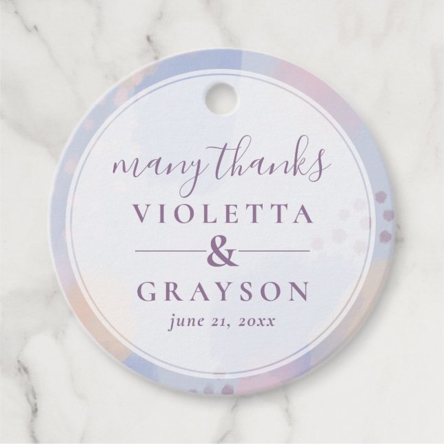 Étiquettes Cadeau Bleu d'été Art Abstrait (Devant)