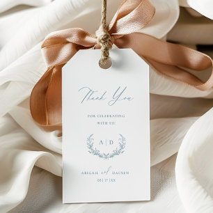 Étiquettes-cadeau Bleu Dusty Merci de jour de mariage Favor étiquett