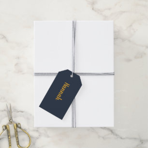 Étiquettes-cadeau Bleu et or de la marine