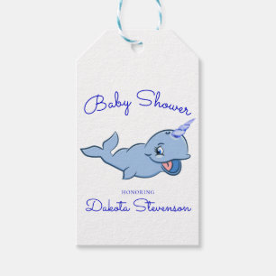 Étiquettes-cadeau Bleu étroit   Adorable Kawaii Ocean Douche person