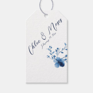 Étiquettes-cadeau Bleu, Fleur de Fleur, petit,