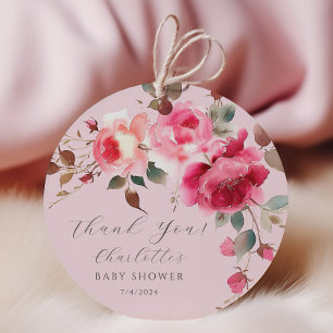 Étiquettes Cadeau Bleu Fleurs Fleurs Délicieux Baby shower
