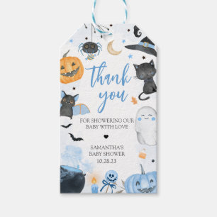 Étiquettes-cadeau Bleu Halloween Baby shower Favoriser Tags