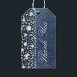Étiquettes-cadeau Bleu Jean Denim & Diamonds Bling Diamant Glam<br><div class="desc">personnalisation avec n'importe quel texte</div>