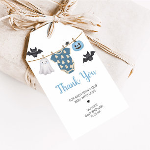 Étiquettes-cadeau Bleu Little Boo Clothesline Baby shower Favoriser 