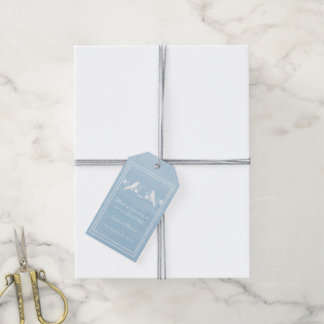 Étiquettes-cadeau Bleu Lovebird Floral Mariage Tags cadeaux