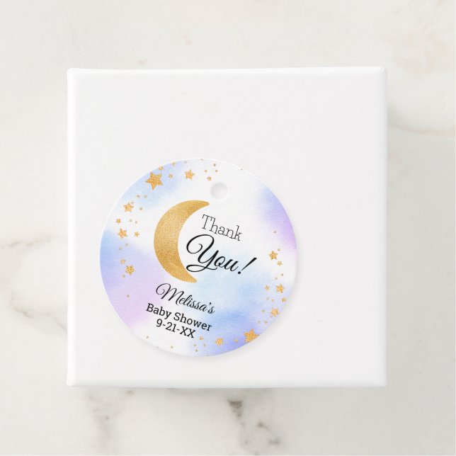 Étiquettes Cadeau Bleu mignon rose sur le Baby shower de Merci de la (En situation)