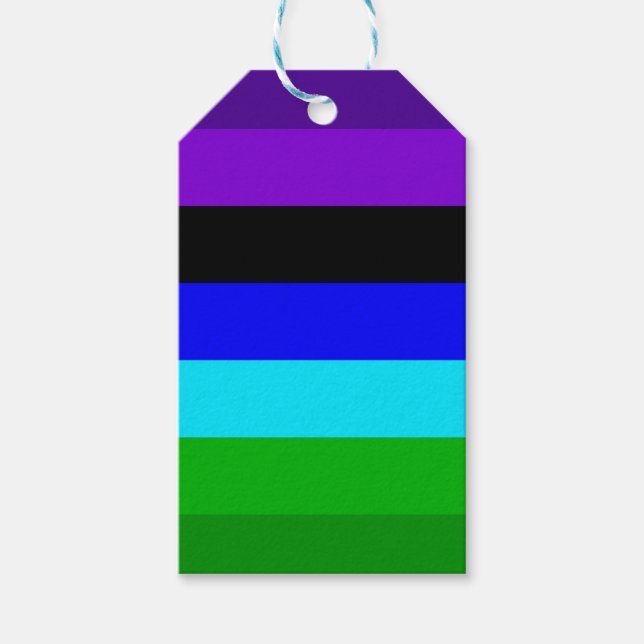 Étiquettes-cadeau Bleu, Noir, Bleu et Vert (Devant)