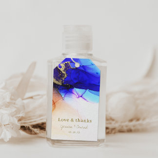 Étiquettes-cadeau Bleu Orange Or Nommé Mariage Favor Tags cadeaux