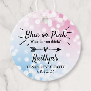 Étiquettes Cadeau Bleu Ou Rose Moderne ? Parti de révélation de genr