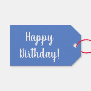 Étiquettes-cadeau Bleu pastel blanc d'anniversaire