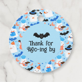 Étiquettes Cadeau Bleu pastel personnalisé mignon et effrayant