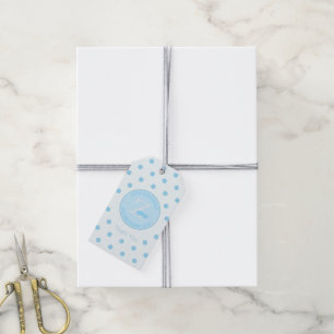 Étiquettes-cadeau Bleu Pois Bleu Bleu Bleu Blanca Balise Cadeau Blan