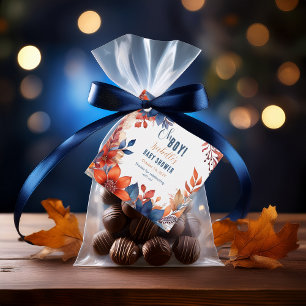 Étiquettes Cadeau Bleu   Terracotta Oh Boy Fall Baby shower Floral