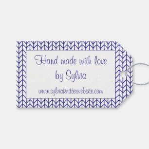 Étiquettes-cadeau BLEUE LINE KNIT Rectangle "Made" Tags