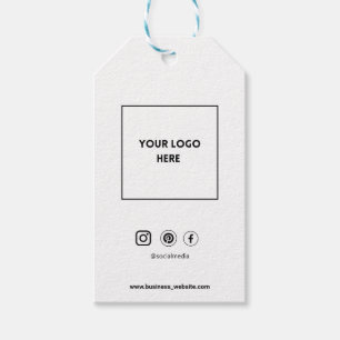 Étiquettes-cadeau Bliss de marque : Balise cadeau logo personnalisab