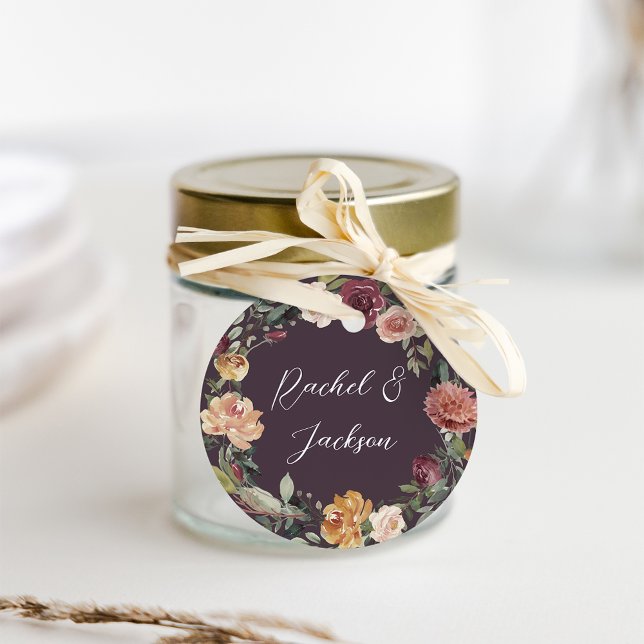 Étiquettes Cadeau Bloom rustique | Mariage de couronne d'aquarelle (Créateur téléchargé)