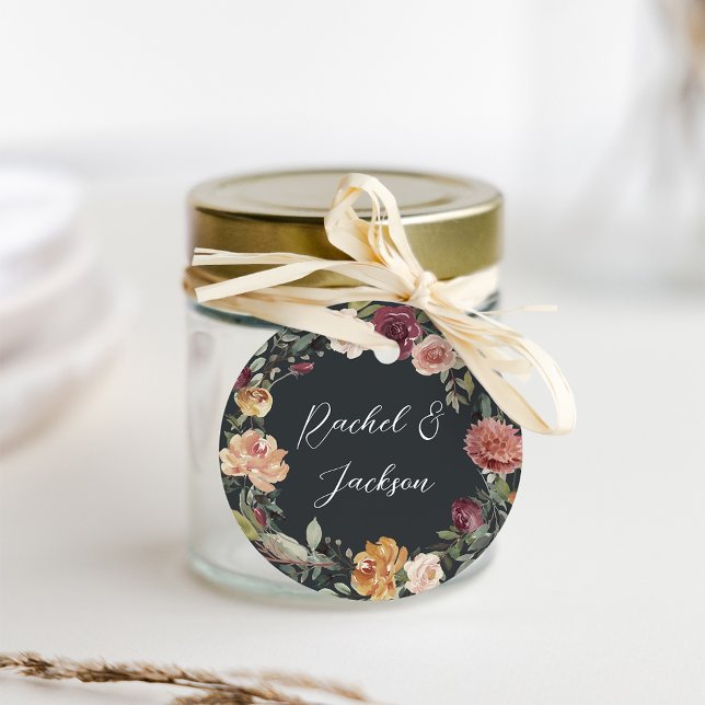 Étiquettes Cadeau Bloom rustique | Mariage de couronne d'aquarelle (Créateur téléchargé)