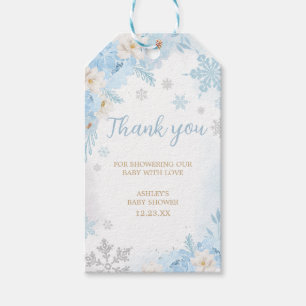 Étiquettes-cadeau Blue A Little Snowflake Baby shower Favoriser Tags