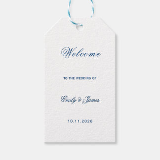 Étiquettes-cadeau Blue and White Wedding