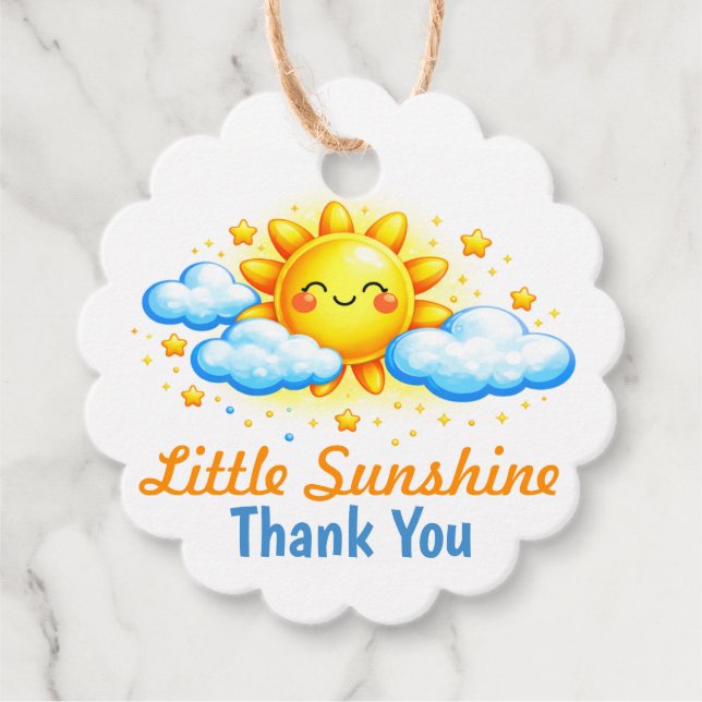 Étiquettes Cadeau blue and yellow baby shower thank you (Devant)