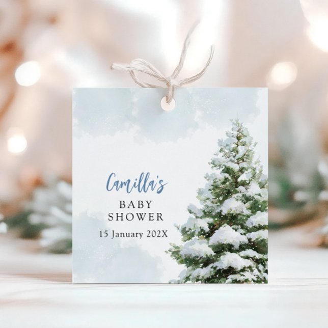 Étiquettes Cadeau Blue Baby It's Cold Outside Baby Shower (Créateur téléchargé)