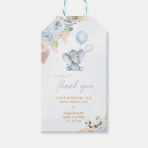 Étiquettes-cadeau Blue Balloon Elephant Baby shower Favoriser Tags