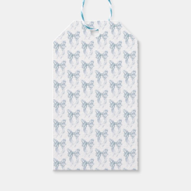 Étiquettes-cadeau Blue Bow  (Devant)