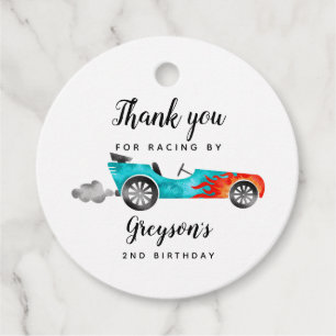 Étiquettes Cadeau Blue Car Merci Pour La Course À Anniversaire