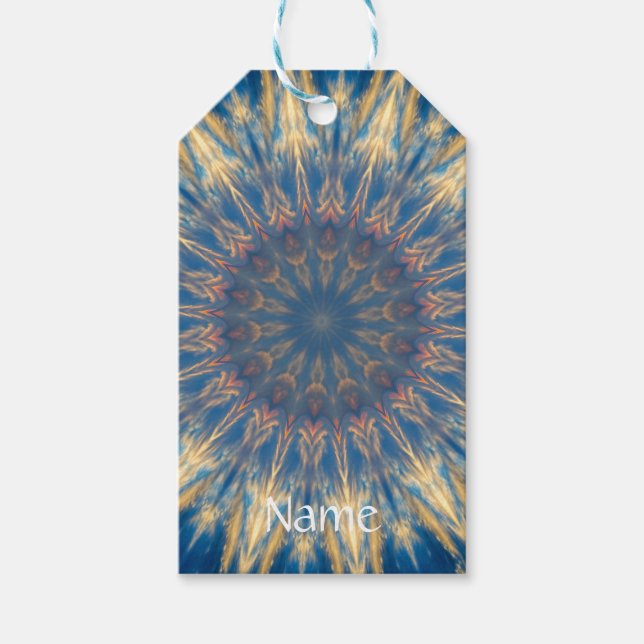 Étiquettes-cadeau Blue Chakra Kaleidoscope Thunder_Cove (Devant)