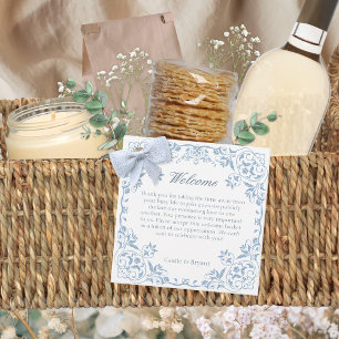 Étiquettes Cadeau Blue Chinoiserie Élégant Mariage Bienvenue Sac cad