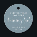 Étiquettes Cadeau Blue Dancing Feet Flip Flop Wedding Favor Tag<br><div class="desc">These favor tags are perfect for offering your guests flip flops for dancing at your wedding.</div>