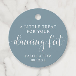 Étiquettes Cadeau Blue Dancing Feet Flip Flop Wedding Favor Tag