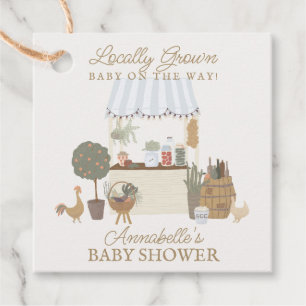 Étiquettes Cadeau Blue Farmers Market Farm Baby shower frais